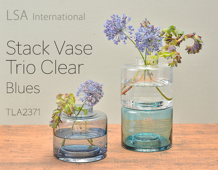 LSAフラワーベース Stack Vase Trio Clear/Blues（TLA2371)