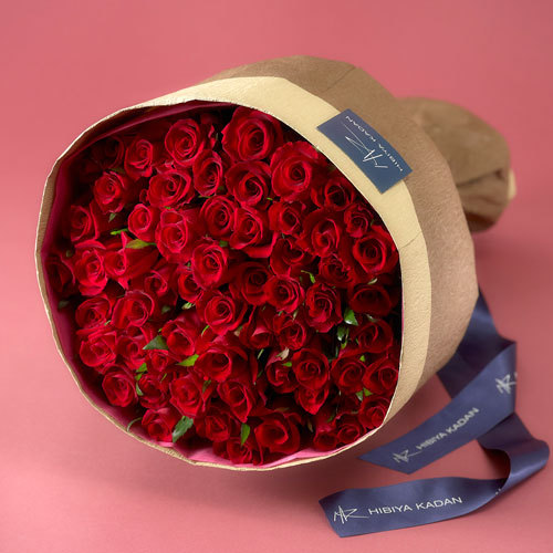 【日比谷花壇】６０本の赤バラの花束「アニバーサリーローズ」
