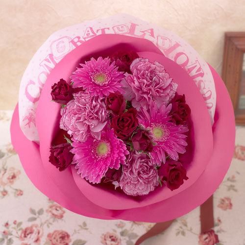 ＜日比谷花壇＞母の日 ＪＡＮＥ ＰＡＣＫＥＲ 花束「ヴィクトリー ピンク」