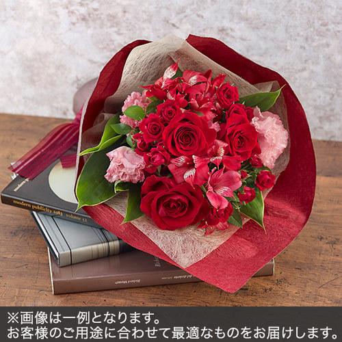花束mサイズ レッド ピンク系 花 花束を贈るフラワーギフト通販の 日比谷花壇