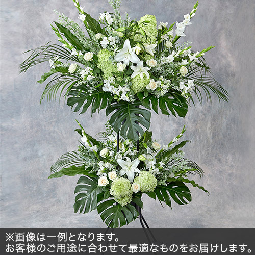 2段スタンド花Mサイズ(グリーン・ホワイト系)
