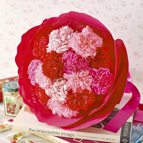 ＜日比谷花壇＞母の日 カーネーションの形をした花束「ペタロ・カーネーション メルシー」