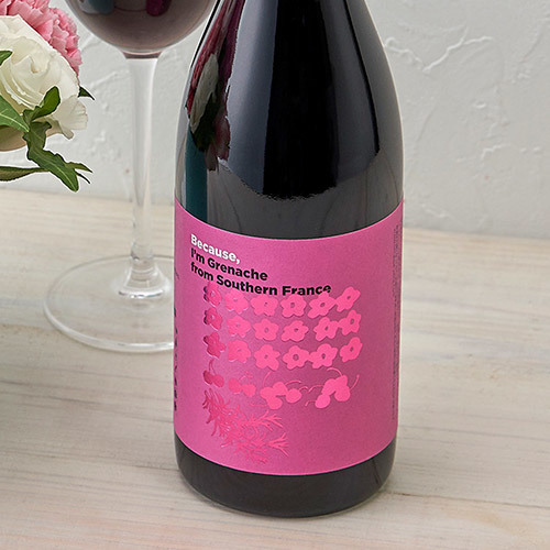 おまかせアレンジメント（季節の花ピンク系）とワインのセット