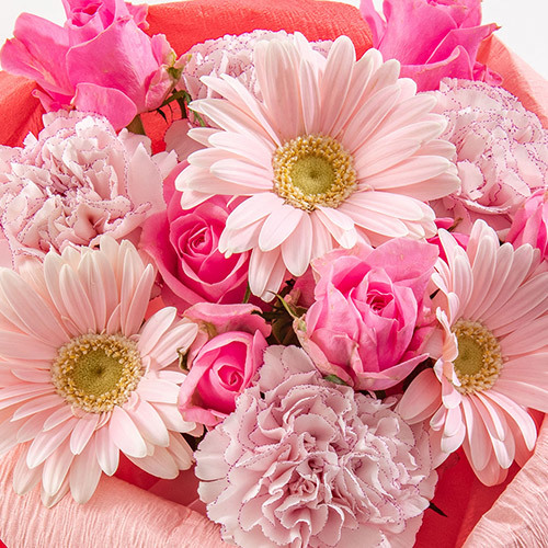 そのまま飾れるバラの形の花束ペタロ・ローザ「フェミニンピンク」