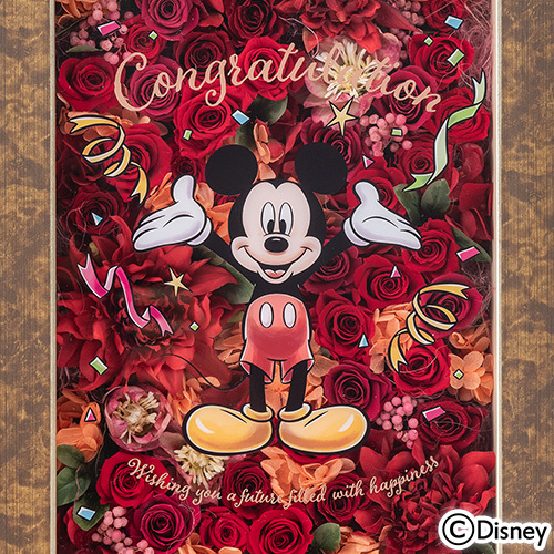 ディズニー フラワーフレームアート「Congratulation（ミッキーマウス 